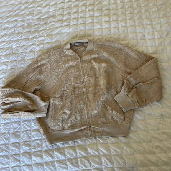 Vince cream boucle terry bomber jacket - Picture 2 of 8